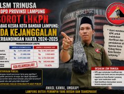*LSM TRINUSA DPD Provinsi Lampung Sorot LHKPN Kabag Kesra Kota Bandar Lampung: Ada Kejanggalan Perbandingan Harta 2024–2025